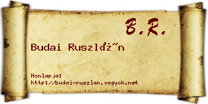 Budai Ruszlán névjegykártya